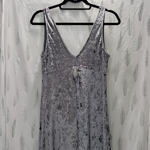 Silver crushed velvet jumpsuit